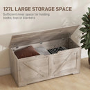 Timber Nest 127L Storage Bench Chest Toy Storage Box  - Grey Wood Grain