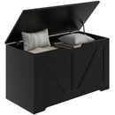 Timber Nest 100L Storage Bench Chest Toy Storage Box  - Black Wood Grain