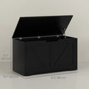 Timber Nest 100L Storage Bench Chest Toy Storage Box  - Black Wood Grain