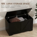 Timber Nest 100L Storage Bench Chest Toy Storage Box  - Black Wood Grain