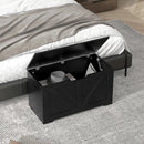Timber Nest 100L Storage Bench Chest Toy Storage Box  - Black Wood Grain