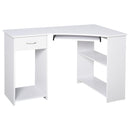 Troy 47" L-Shaped Corner Desk with CPU Stand, Shelves, Drawer and Slide-Out Keyboard