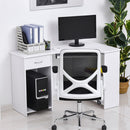 Troy 47" L-Shaped Corner Desk with CPU Stand, Shelves, Drawer and Slide-Out Keyboard