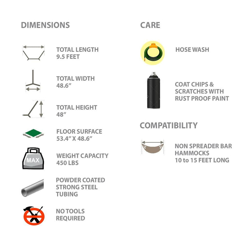 Colombian Double Hammock with Universal Hammock Stand