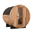 Blisspod | Prague | Canadian Red Cedar Outdoor Steam Barell Sauna | Full Glass Back | 70.87"H x 70.87"W x 70.87"D | 4-6 person
