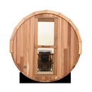 Blisspod | Prague | Canadian Red Cedar Outdoor Steam Barell Sauna | Full Glass Back | 70.87"H x 70.87"W x 70.87"D | 4-6 person