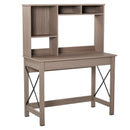 Varden Bay Computer Desk with Hutch and Shelf Storage - Brown