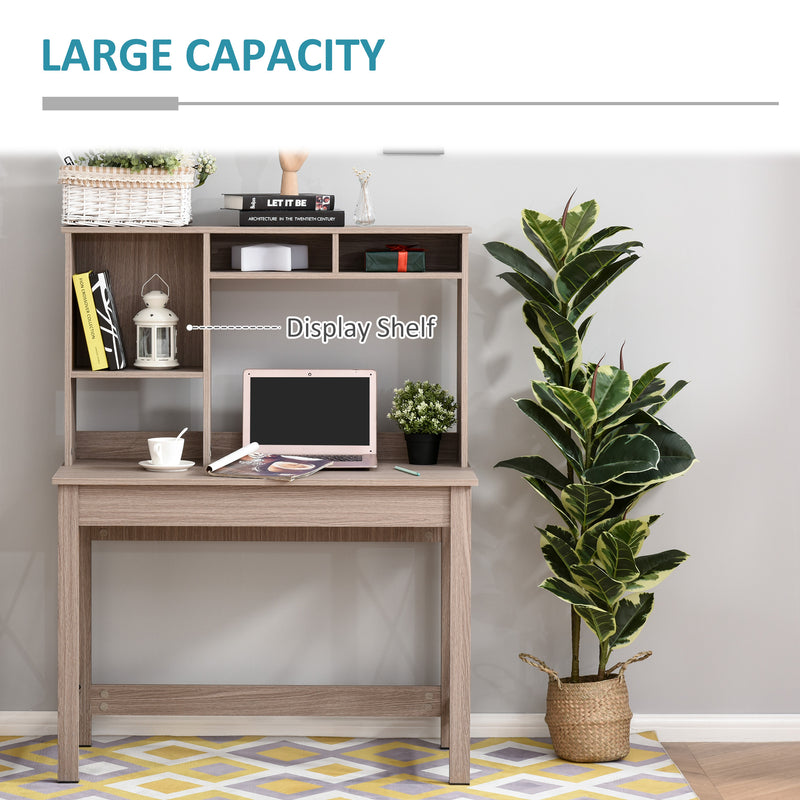 Varden Bay Computer Desk with Hutch and Shelf Storage - Brown