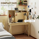 Varden Bay Computer Desk with Hutch and Shelf Storage - Natural Oak