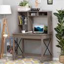 Varden Bay Computer Desk with Hutch and Shelf Storage - Brown