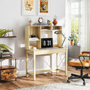 Varden Bay Computer Desk with Hutch and Shelf Storage - Natural Oak