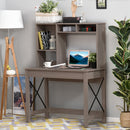 Varden Bay Computer Desk with Hutch and Shelf Storage - Brown