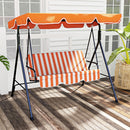 Verdana 3 Seater Patio Swing for Porch or Backyard with Adjustable Canopy, Orange and White Stripes (Copy) (Copy) (Copy)