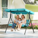 Verdana 3 Seater Patio Swing for Porch or Backyard with Adjustable Canopy, Teal