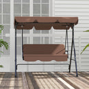 Verdana 3 Seater Patio Swing for Porch or Backyard with Adjustable Canopy, Brown