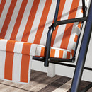 Verdana 3 Seater Patio Swing for Porch or Backyard with Adjustable Canopy, Orange and White Stripes (Copy) (Copy) (Copy)
