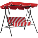 Verdana 3 Seater Patio Swing for Porch or Backyard with Adjustable Canopy, Red and White Stripes (Copy) (Copy)