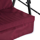 Verdana 3 Seater Patio Swing for Porch or Backyard with Adjustable Canopy, Wine Red