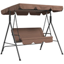 Verdana 3 Seater Patio Swing for Porch or Backyard with Adjustable Canopy, Brown