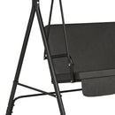 Verdana 3 Seater Patio Swing for Porch or Backyard with Adjustable Canopy, Black
