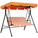 Verdana 3 Seater Patio Swing for Porch or Backyard with Adjustable Canopy, Orange and White Stripes (Copy) (Copy) (Copy)