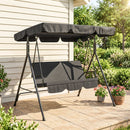 Verdana 3 Seater Patio Swing for Porch or Backyard with Adjustable Canopy, Black