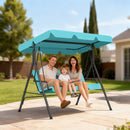 Verdana 3 Seater Patio Swing for Porch or Backyard with Adjustable Canopy, Teal