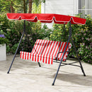 Verdana 3 Seater Patio Swing for Porch or Backyard with Adjustable Canopy, Red and White Stripes (Copy) (Copy)