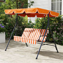Verdana 3 Seater Patio Swing for Porch or Backyard with Adjustable Canopy, Orange and White Stripes (Copy) (Copy) (Copy)