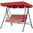 Verdana 3 Seater Patio Swing for Porch or Backyard with Adjustable Canopy, Red and White Stripes (Copy) (Copy)
