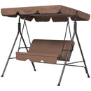 Verdana 3 Seater Patio Swing for Porch or Backyard with Adjustable Canopy, Brown