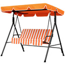 Verdana 3 Seater Patio Swing for Porch or Backyard with Adjustable Canopy, Orange and White Stripes (Copy) (Copy) (Copy)