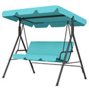 Verdana 3 Seater Patio Swing for Porch or Backyard with Adjustable Canopy, Teal