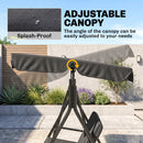 Verdana 3 Seater Patio Swing for Porch or Backyard with Adjustable Canopy, Black