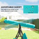 Verdana 3 Seater Patio Swing for Porch or Backyard with Adjustable Canopy, Teal