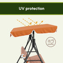 Verdana 3 Seater Patio Swing for Porch or Backyard with Adjustable Canopy, Orange and White Stripes (Copy) (Copy) (Copy)