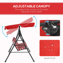 Verdana 3 Seater Patio Swing for Porch or Backyard with Adjustable Canopy, Red and White Stripes (Copy) (Copy)