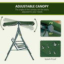 Verdana 3 Seater Patio Swing for Porch or Backyard with Adjustable Canopy, Green and White Stripes (Copy)