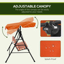 Verdana 3 Seater Patio Swing for Porch or Backyard with Adjustable Canopy, Orange and White Stripes (Copy) (Copy) (Copy)