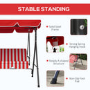 Verdana 3 Seater Patio Swing for Porch or Backyard with Adjustable Canopy, Red and White Stripes (Copy) (Copy)