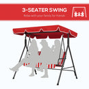 Verdana 3 Seater Patio Swing for Porch or Backyard with Adjustable Canopy, Red and White Stripes (Copy) (Copy)