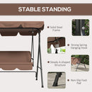 Verdana 3 Seater Patio Swing for Porch or Backyard with Adjustable Canopy, Brown
