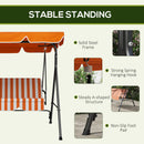 Verdana 3 Seater Patio Swing for Porch or Backyard with Adjustable Canopy, Orange and White Stripes (Copy) (Copy) (Copy)