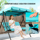 Verdana 3 Seater Patio Swing for Porch or Backyard with Adjustable Canopy, Teal