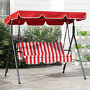 Verdana 3 Seater Patio Swing for Porch or Backyard with Adjustable Canopy, Red and White Stripes (Copy) (Copy)