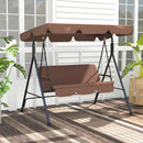 Verdana 3 Seater Patio Swing for Porch or Backyard with Adjustable Canopy, Brown