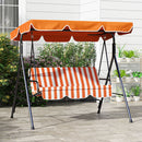 Verdana 3 Seater Patio Swing for Porch or Backyard with Adjustable Canopy, Orange and White Stripes (Copy) (Copy) (Copy)