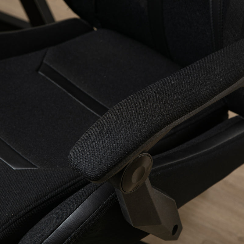 Vinsetto Gaming Chair, Ergonomic Computer Chair with Footrest, Headrest, Recliner Swivel Seat with Adjustable Height, Black