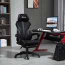 Vinsetto Gaming Chair, Ergonomic Computer Chair with Footrest, Headrest, Recliner Swivel Seat with Adjustable Height, Black