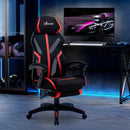 Vinsetto Gaming Chair, Ergonomic Computer Chair with Footrest, Headrest, Recliner Swivel Seat with Adjustable Height, Black & Red